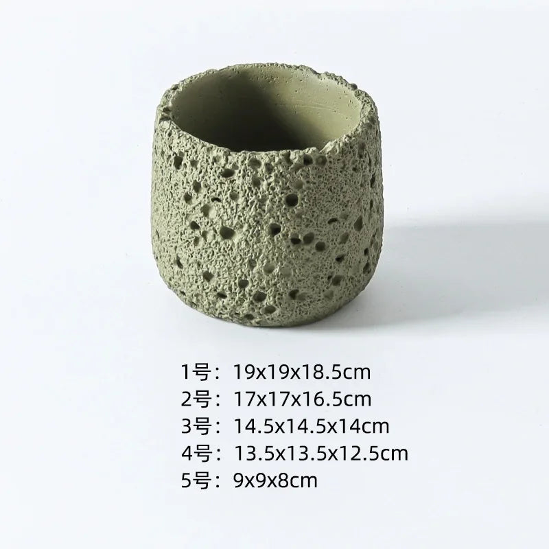 Nordic Cement Flowerpot – Volcanic Stone Look