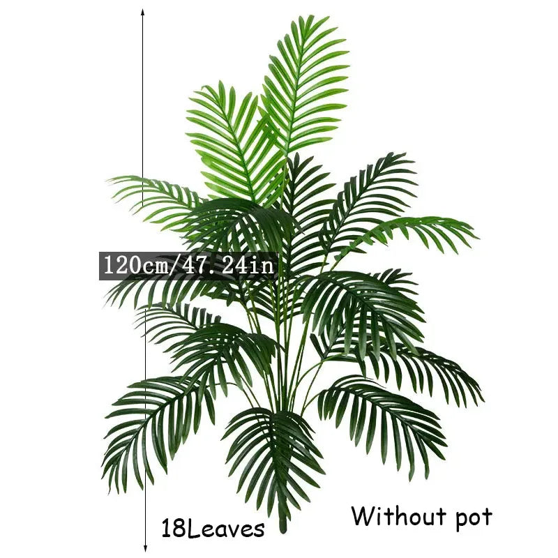 Tropical Palm Tree with Monstera Leaves – 120 cm