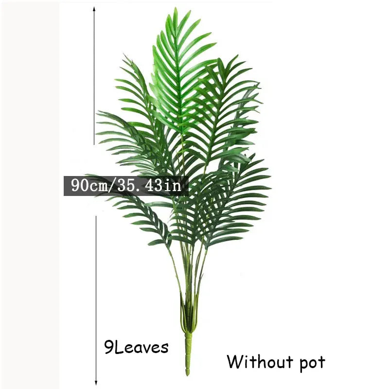 Tropical Palm Tree with Monstera Leaves – 120 cm