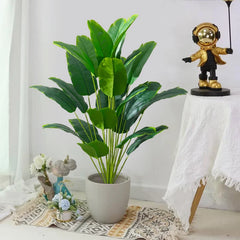 Tropical Palm Tree with Banana & Monstera Leaves – 110 cm