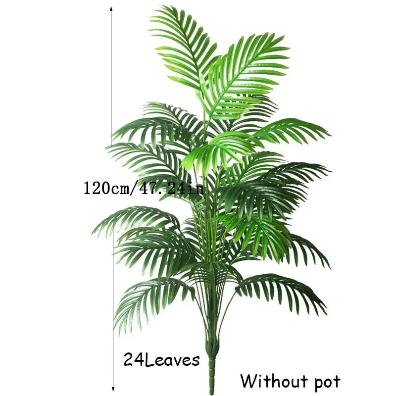 Tropical Palm Tree with Monstera Leaves – 120 cm