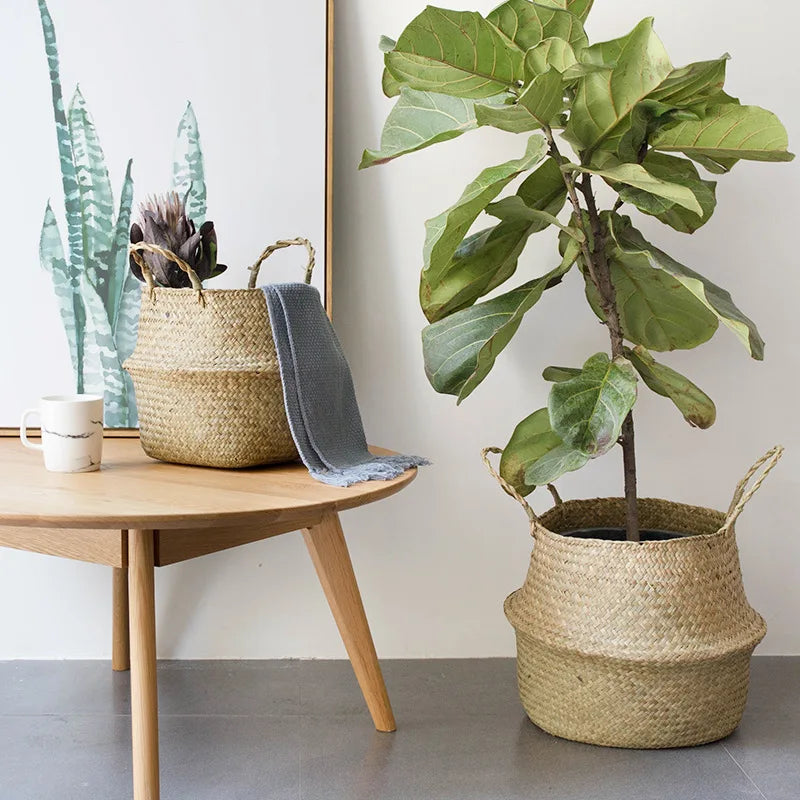 Foldable Wicker Flowerpot & Home Organizer