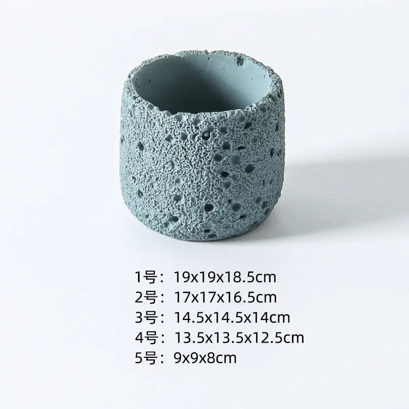 Nordic Cement Flowerpot – Volcanic Stone Look
