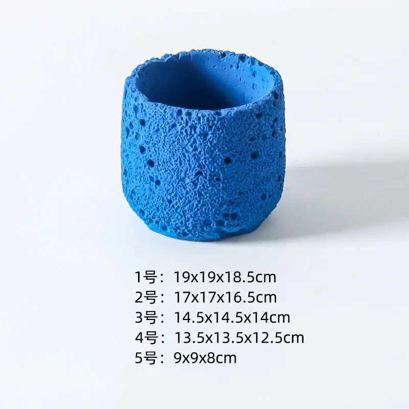 Nordic Cement Flowerpot – Volcanic Stone Look