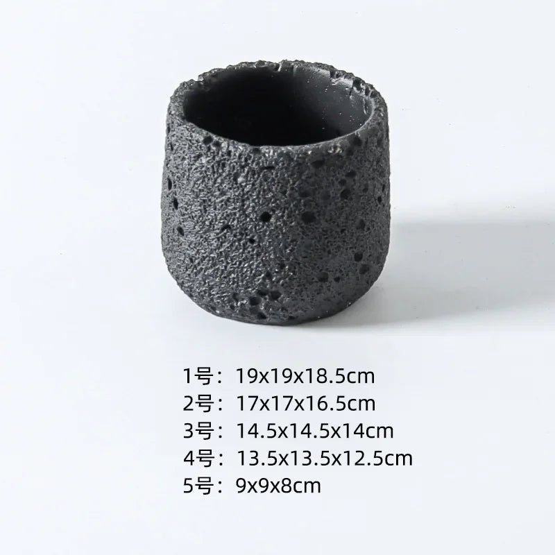Nordic Cement Flowerpot – Volcanic Stone Look