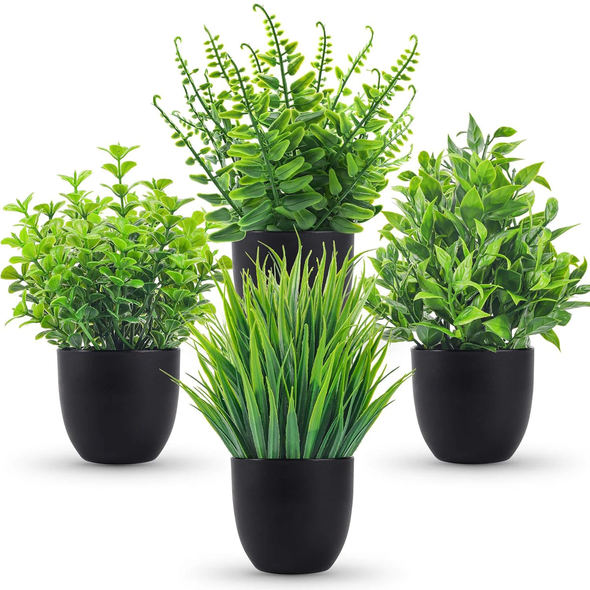 Set of 4 Small Faux Plants