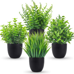 Set of 4 Small Faux Plants