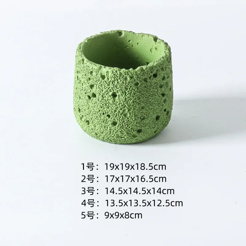 Nordic Cement Flowerpot – Volcanic Stone Look
