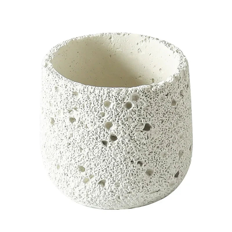 Nordic Cement Flowerpot – Volcanic Stone Look