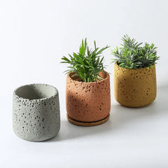Nordic Cement Flowerpot – Volcanic Stone Look