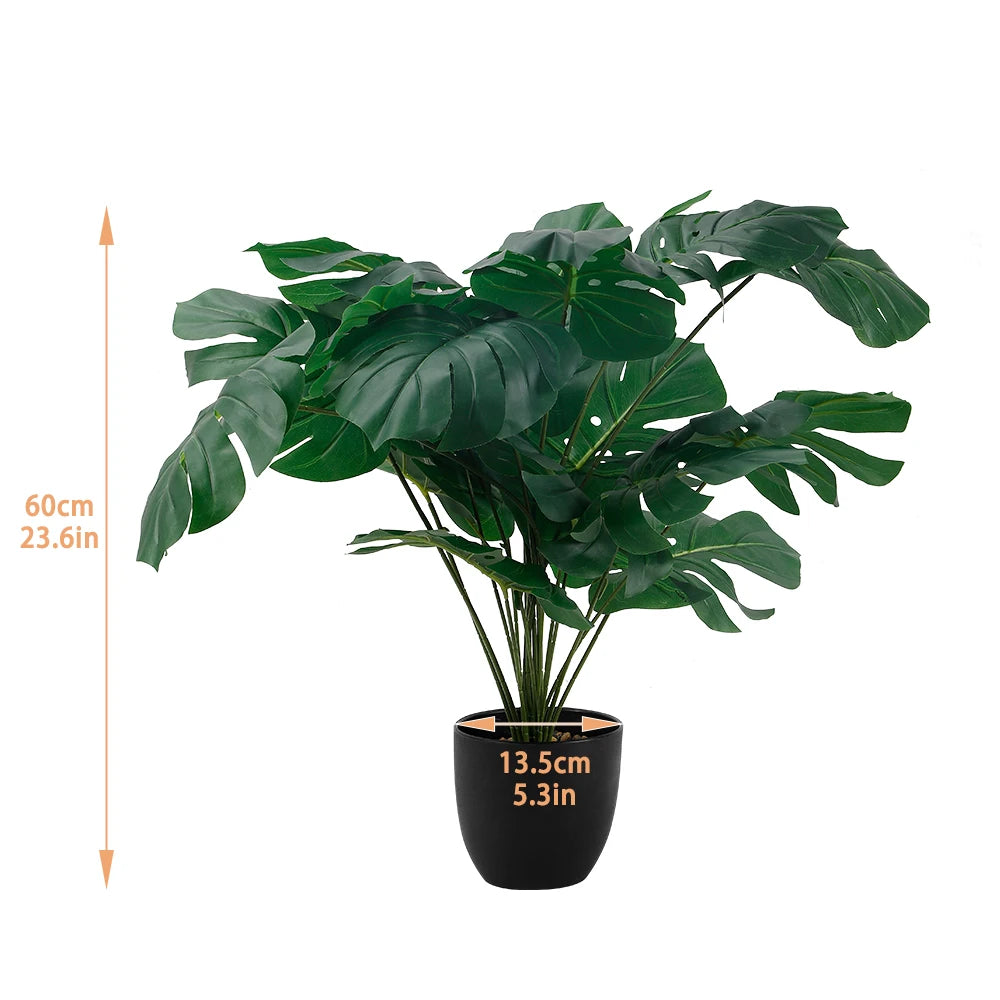 Real Touch Palm & Monstera Plant – 120 cm