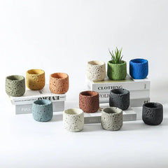 Nordic Cement Flowerpot – Volcanic Stone Look