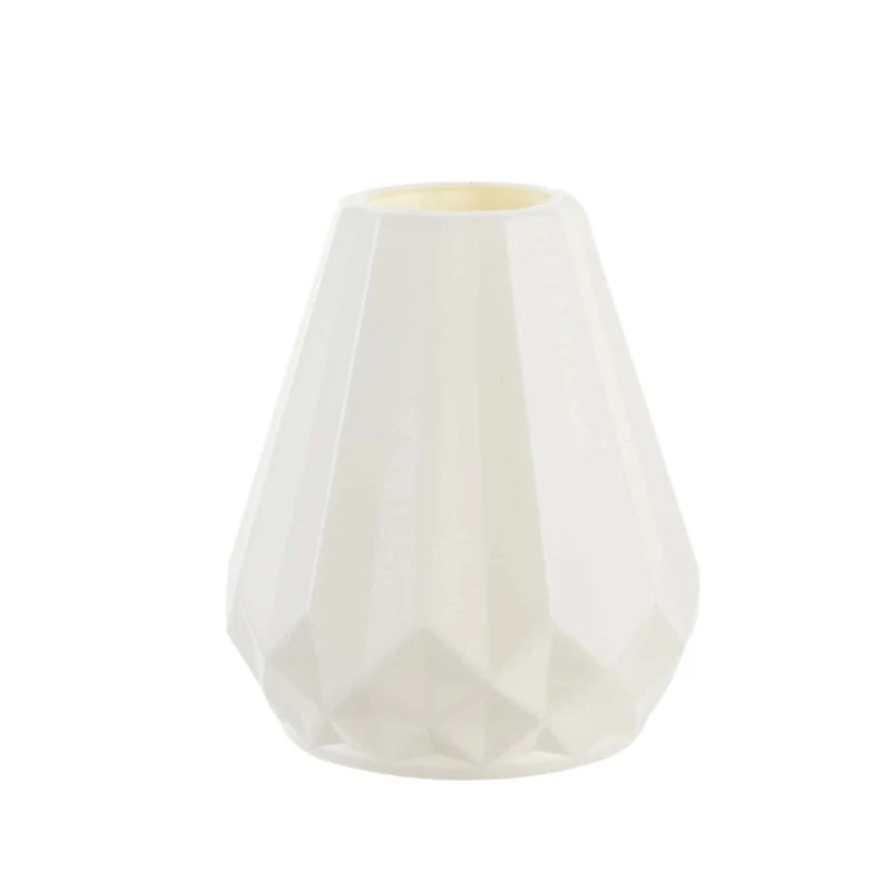 Plastic Vase Home for Decoration White Imitation Ceramic Flower Pot Plants Basket Nordic Wedding Decorative Dining Table Bedroom