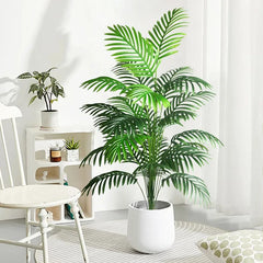 Tropical Palm Tree with Monstera Leaves – 120 cm