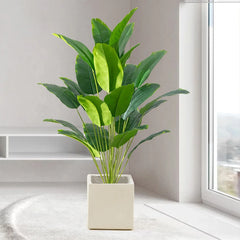 Tropical Palm Tree with Banana & Monstera Leaves – 110 cm